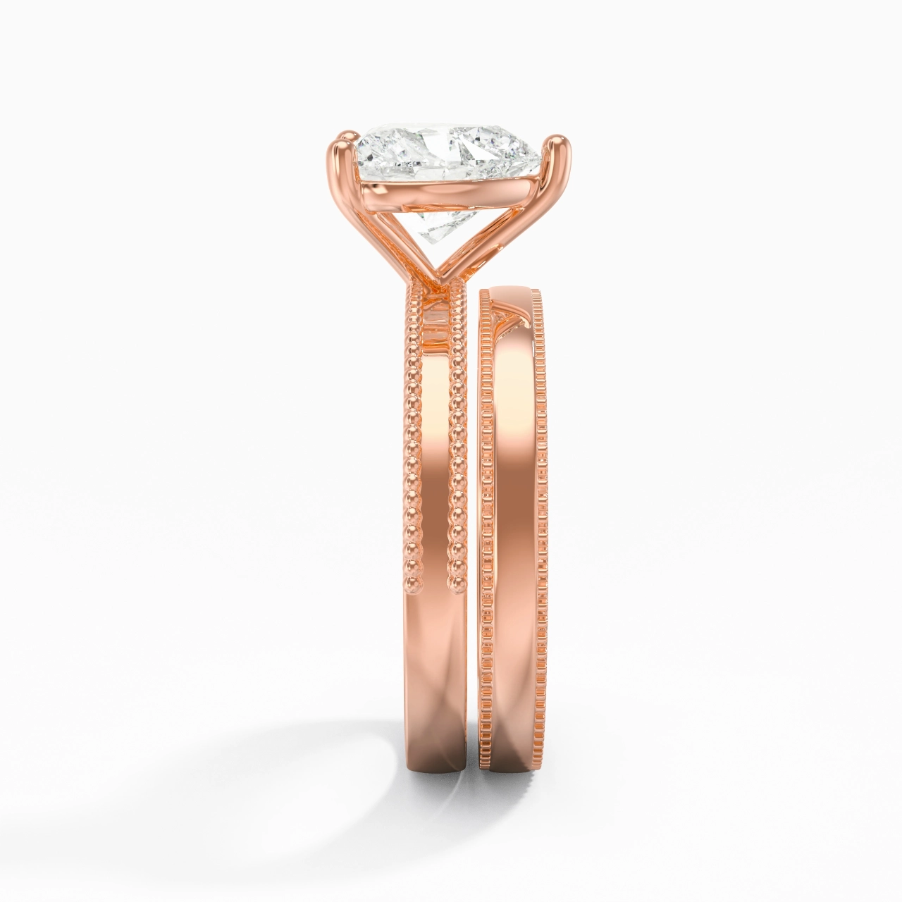 14K Rose Gold Moissanite Bridal Set