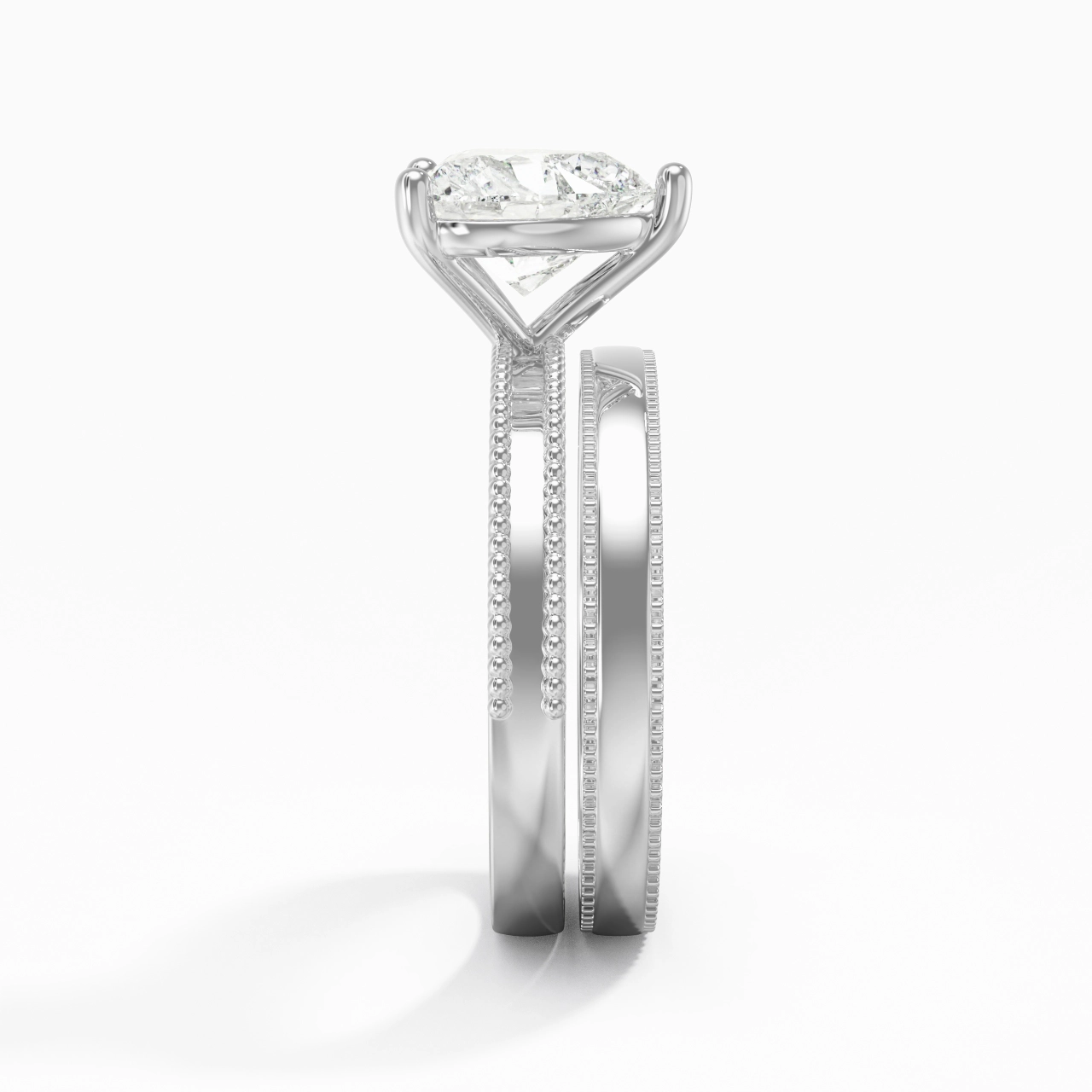 14K White Gold Moissanite Bridal Set