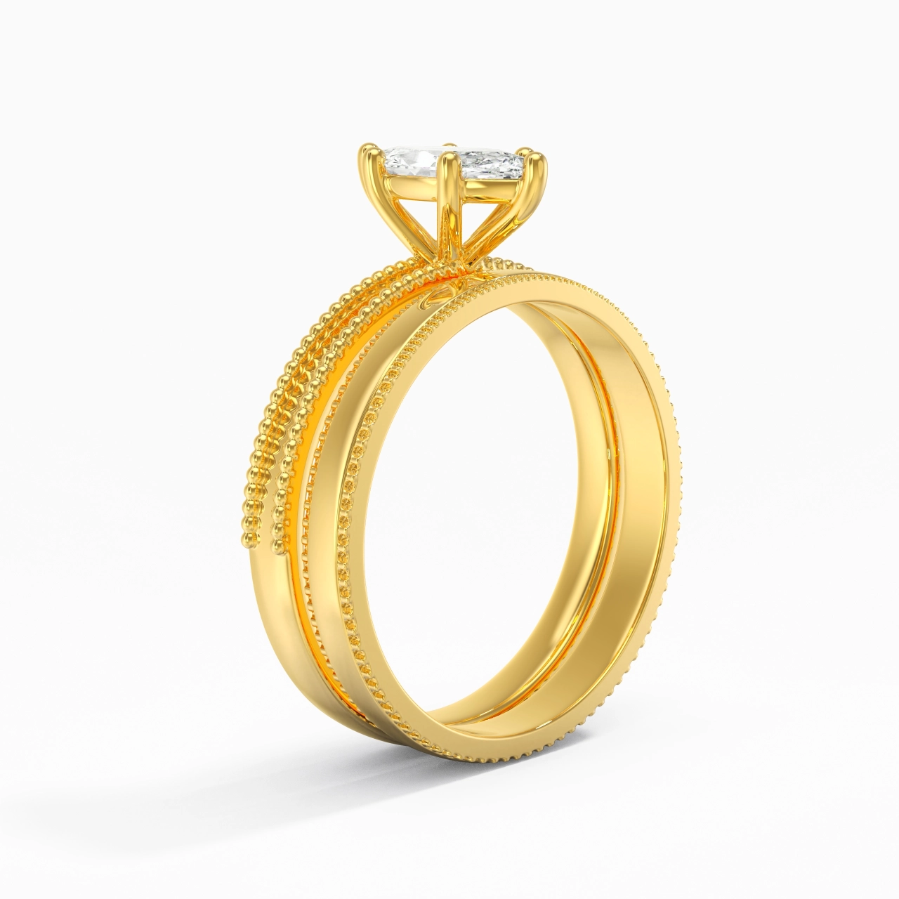 18K Gold Moissanite Bridal Set