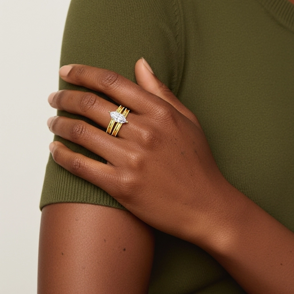 14K Gold Moissanite Bridal Set