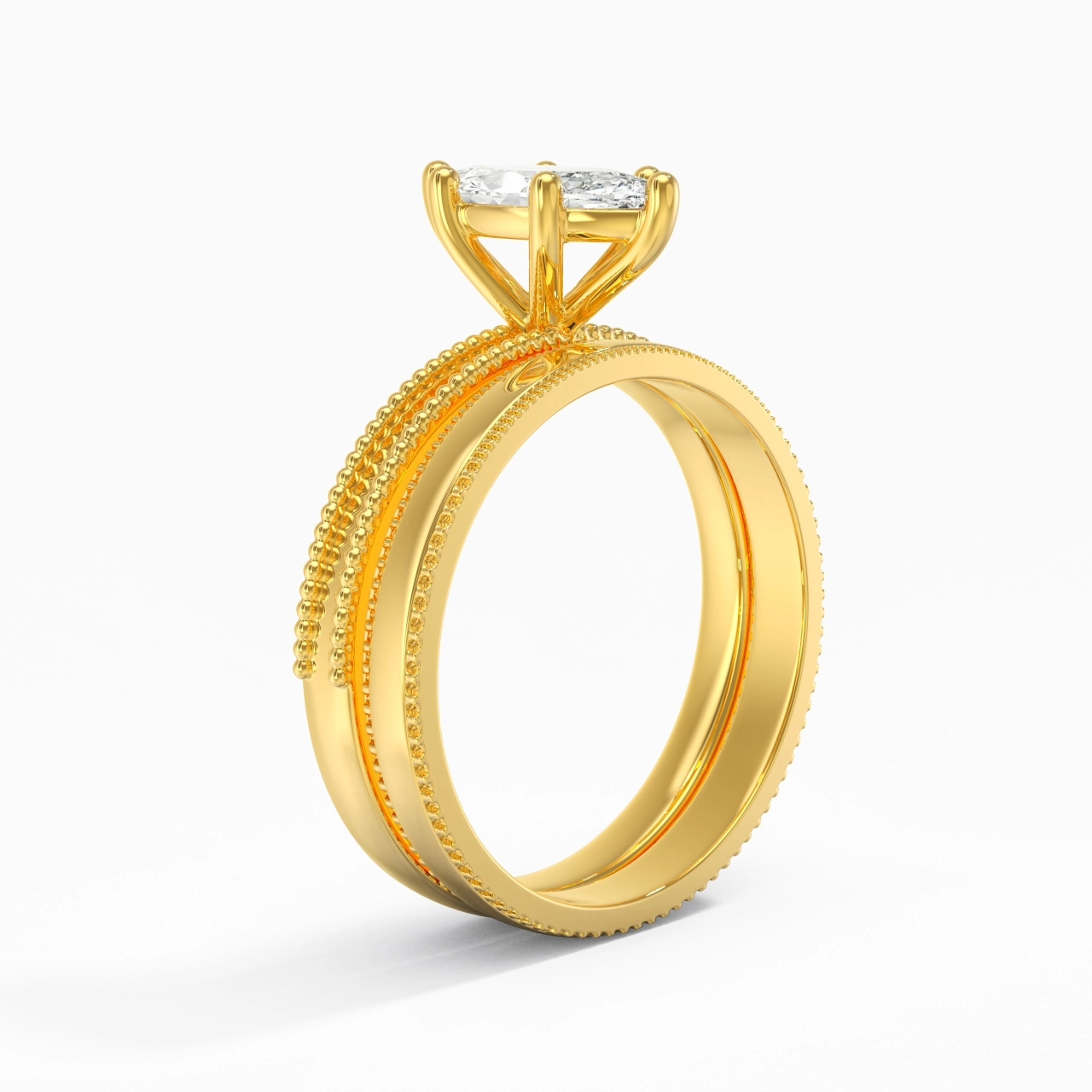 14K Gold Moissanite Bridal Set