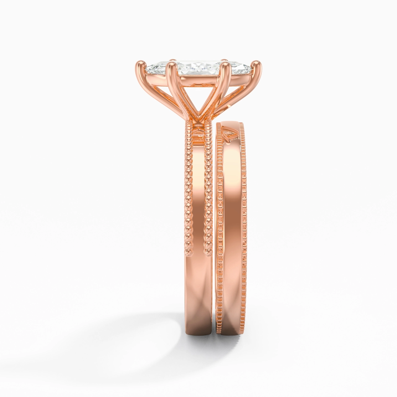14K Rose Gold Moissanite Bridal Set