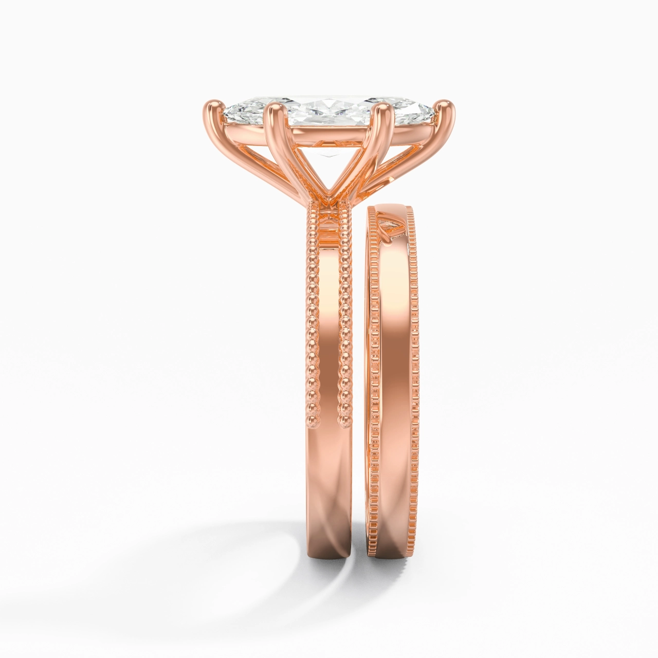 14K Rose Gold Moissanite Bridal Set