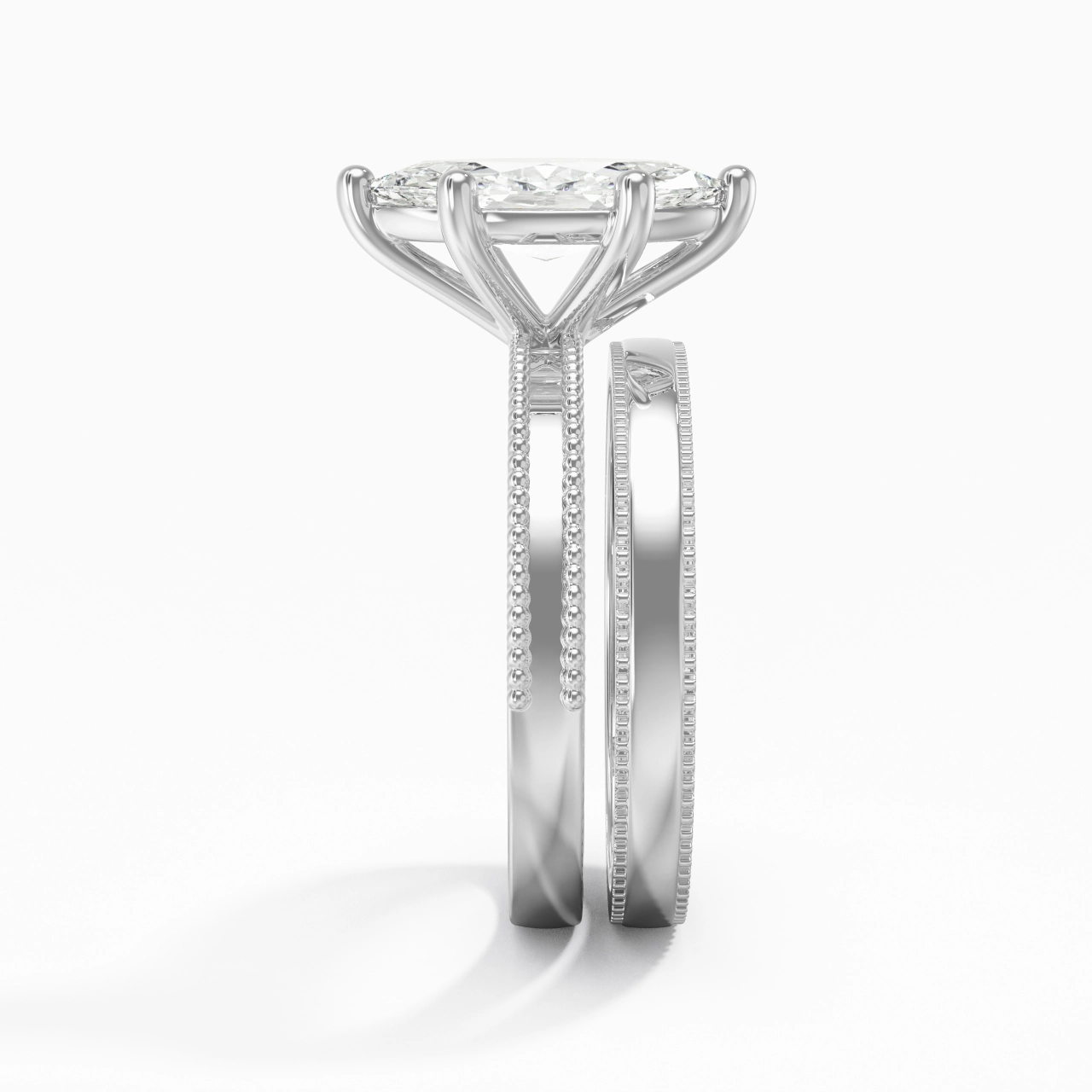 14K White Gold Moissanite Bridal Set