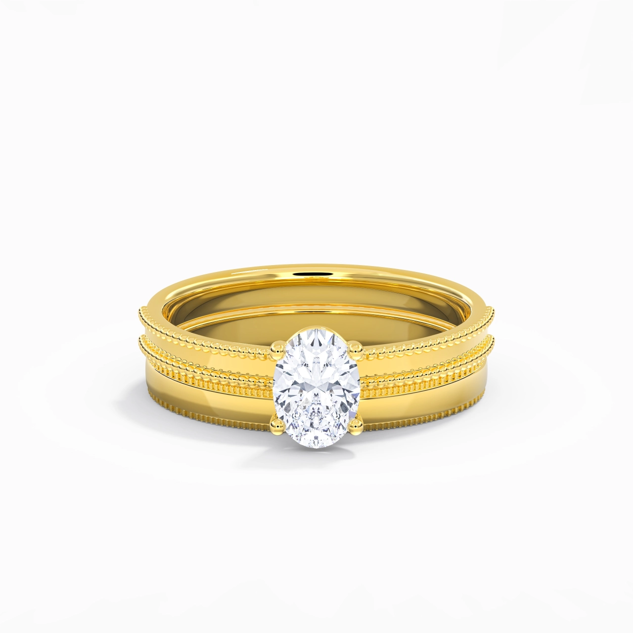 14K Gold Moissanite Bridal Set