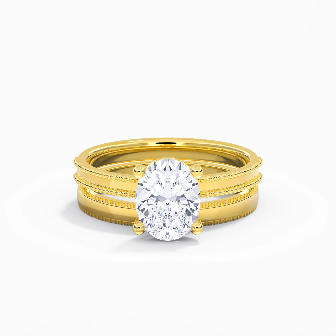 18K Gold Moissanite Bridal Set