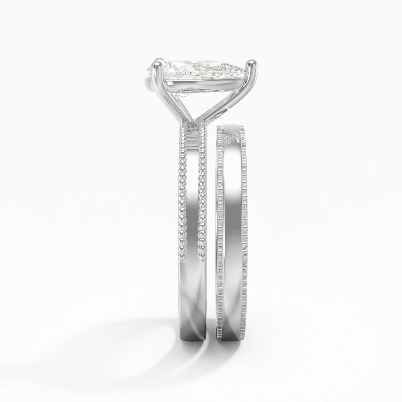 14K White Gold Moissanite Bridal Set