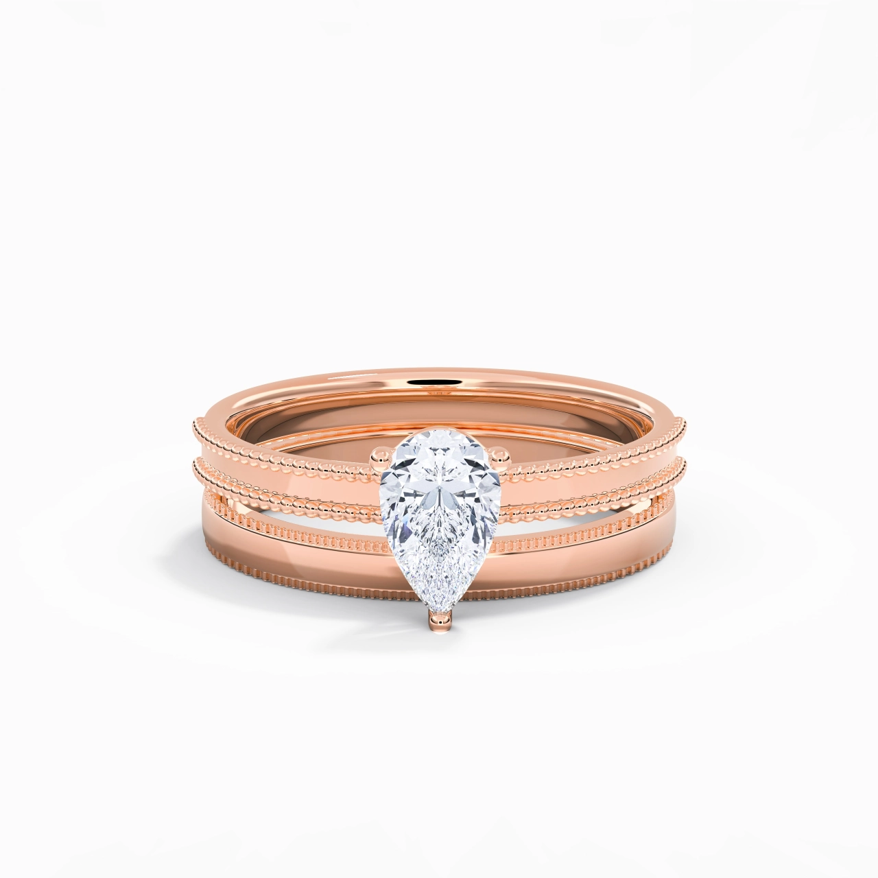 14K Rose Gold Moissanite Bridal Set