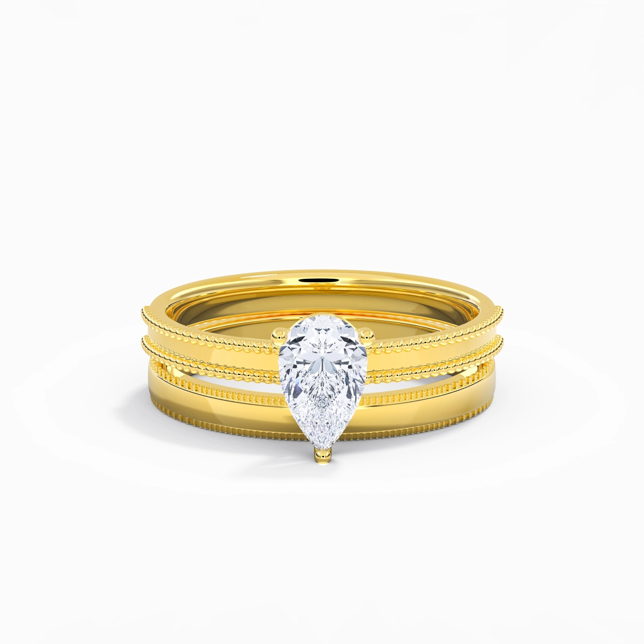 14K Gold Moissanite Bridal Set