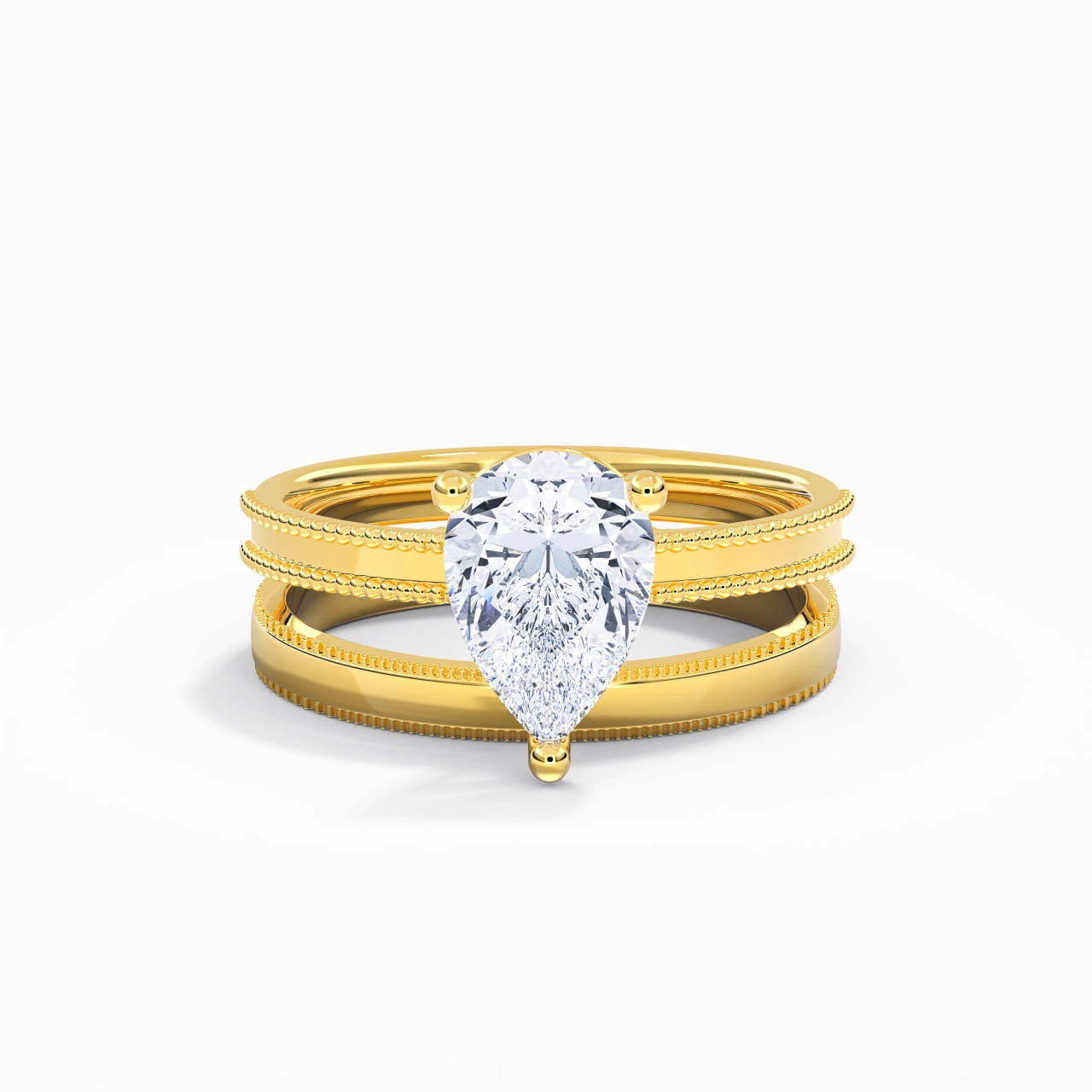 18K Gold Moissanite Bridal Set