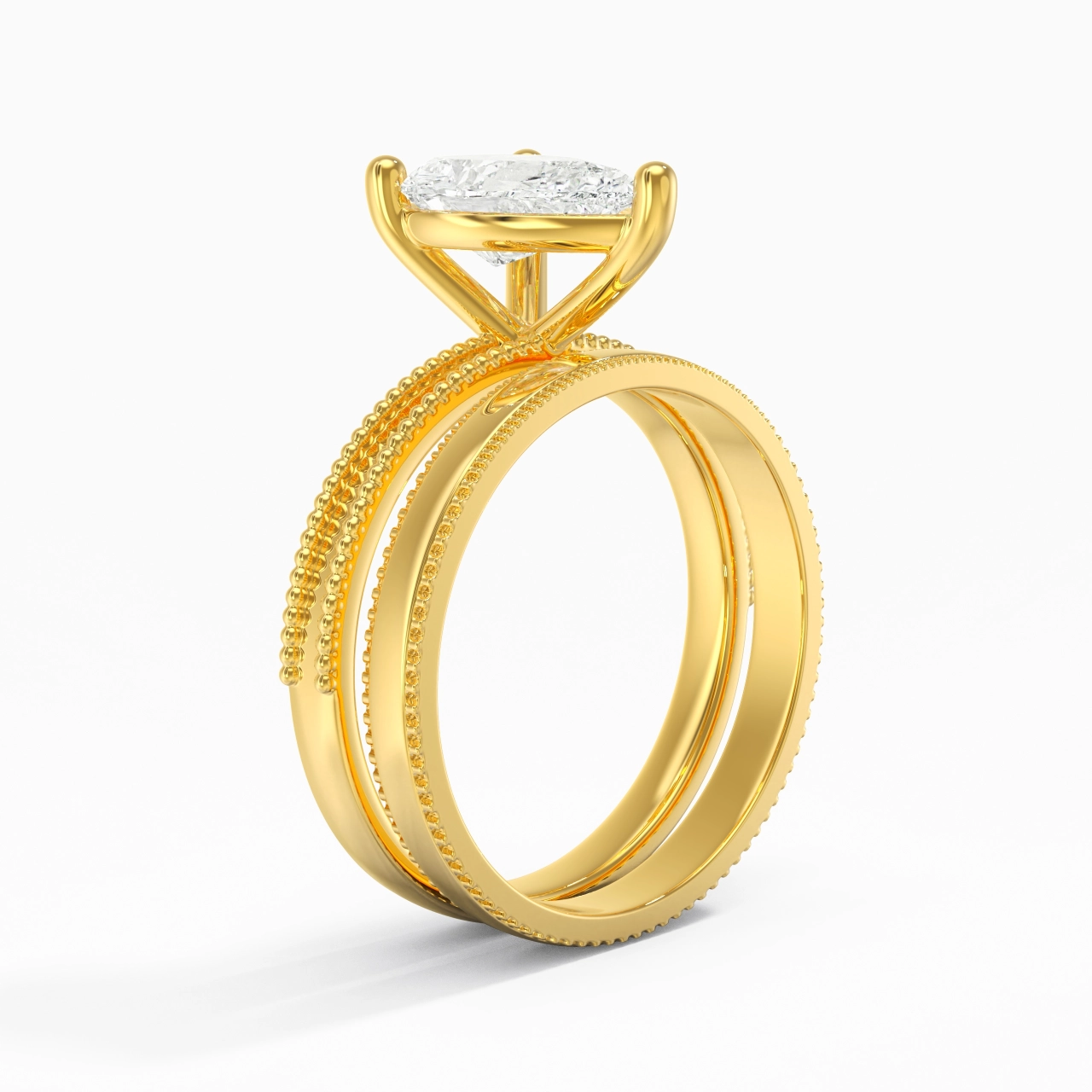18K Gold Moissanite Bridal Set