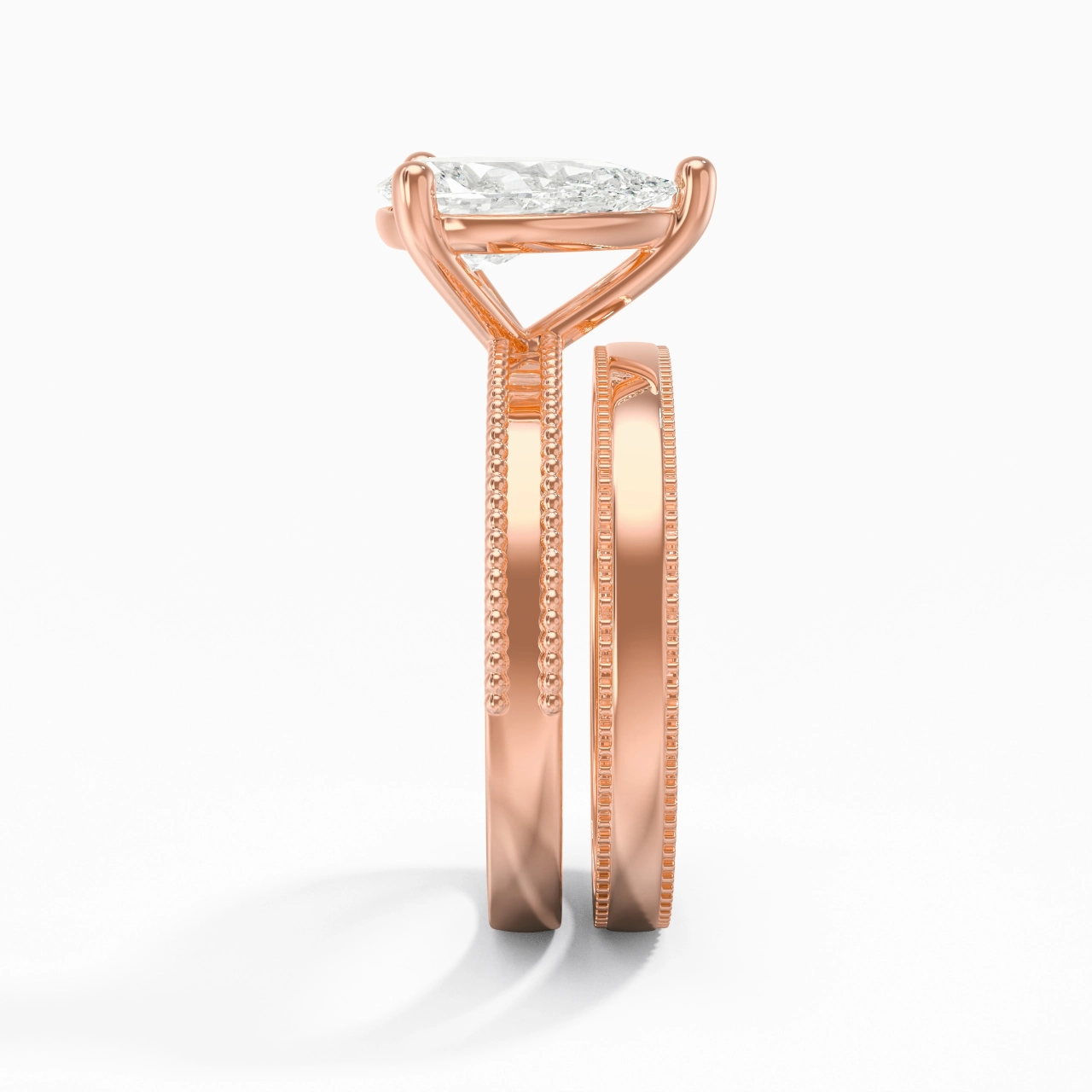 18K Rose Gold Moissanite Bridal Set