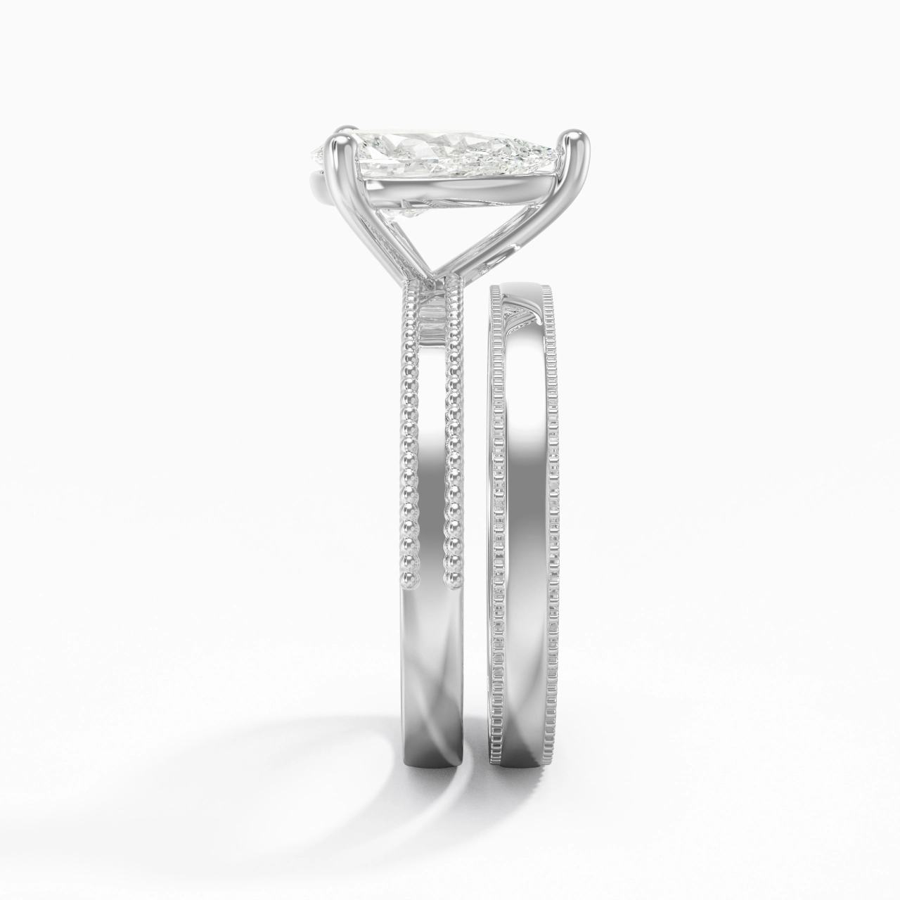 14K White Gold Moissanite Bridal Set