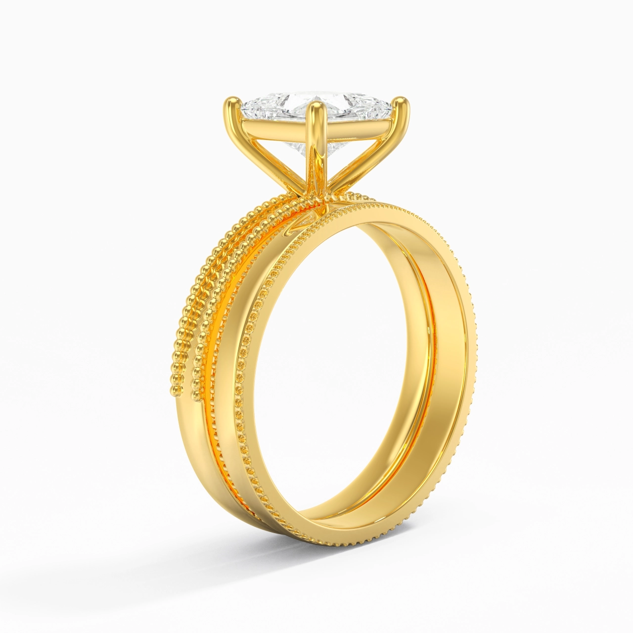 18K Gold Moissanite Bridal Set