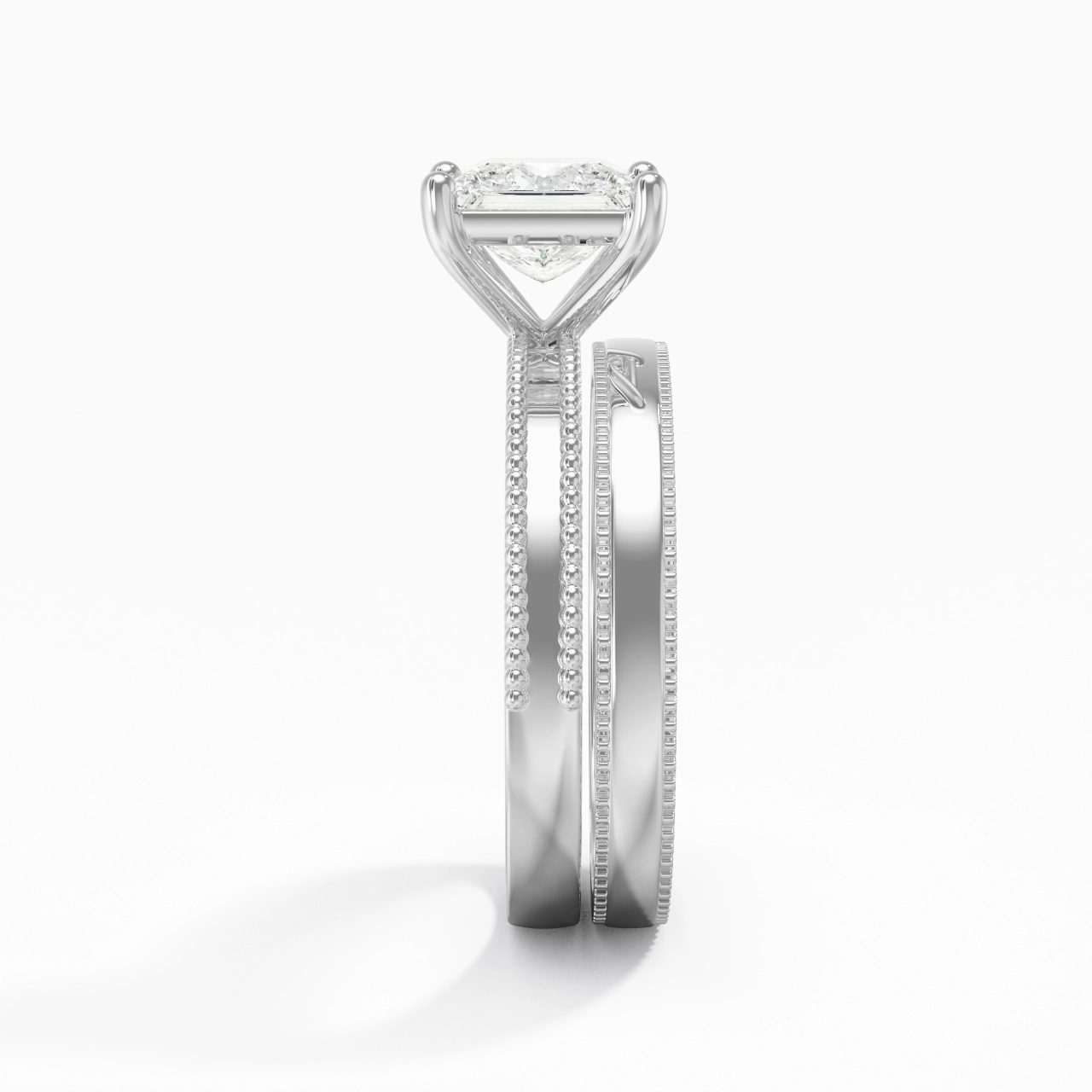 14K White Gold Moissanite Bridal Set