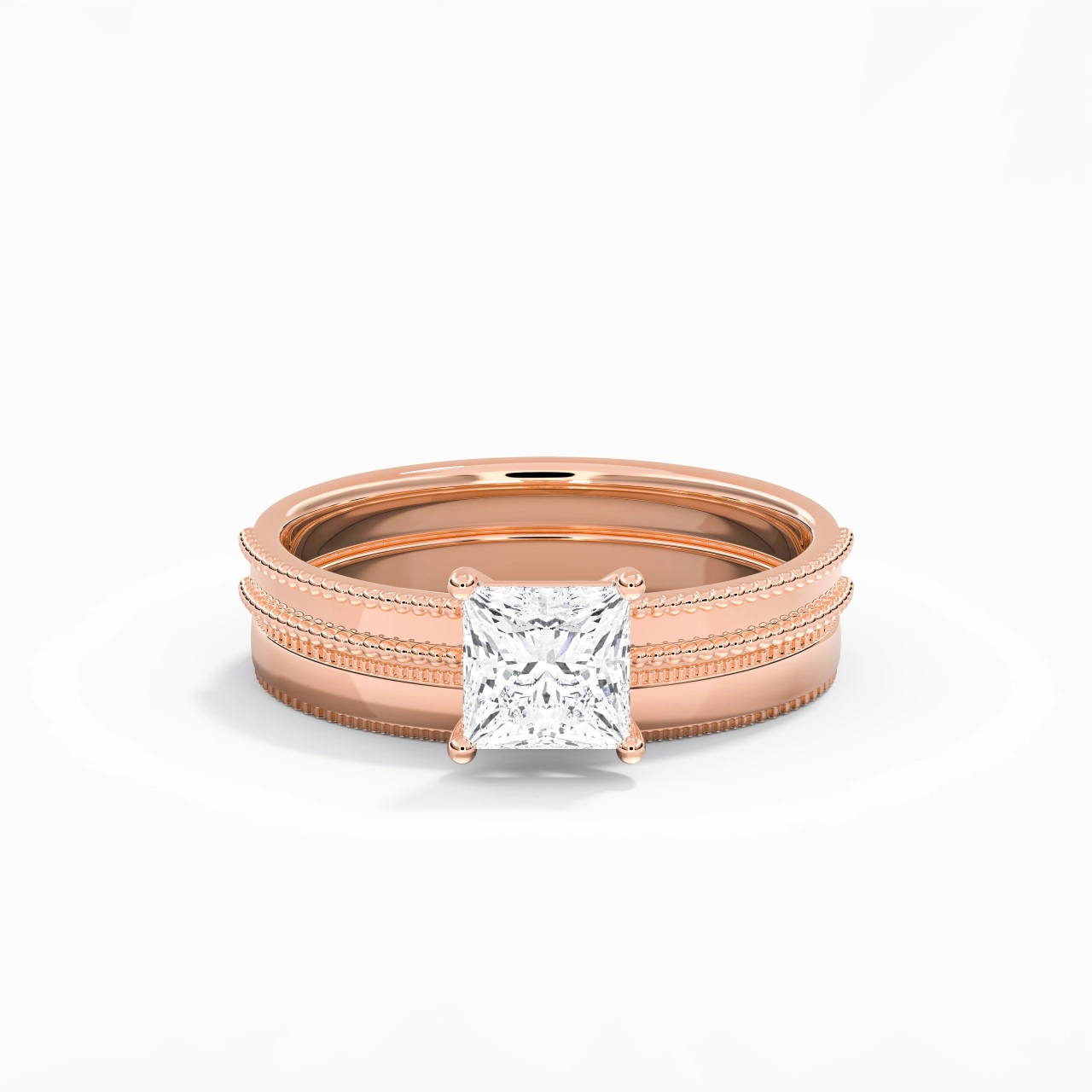 14K Rose Gold Moissanite Bridal Set