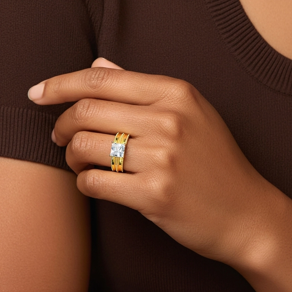 14K Gold Moissanite Bridal Set