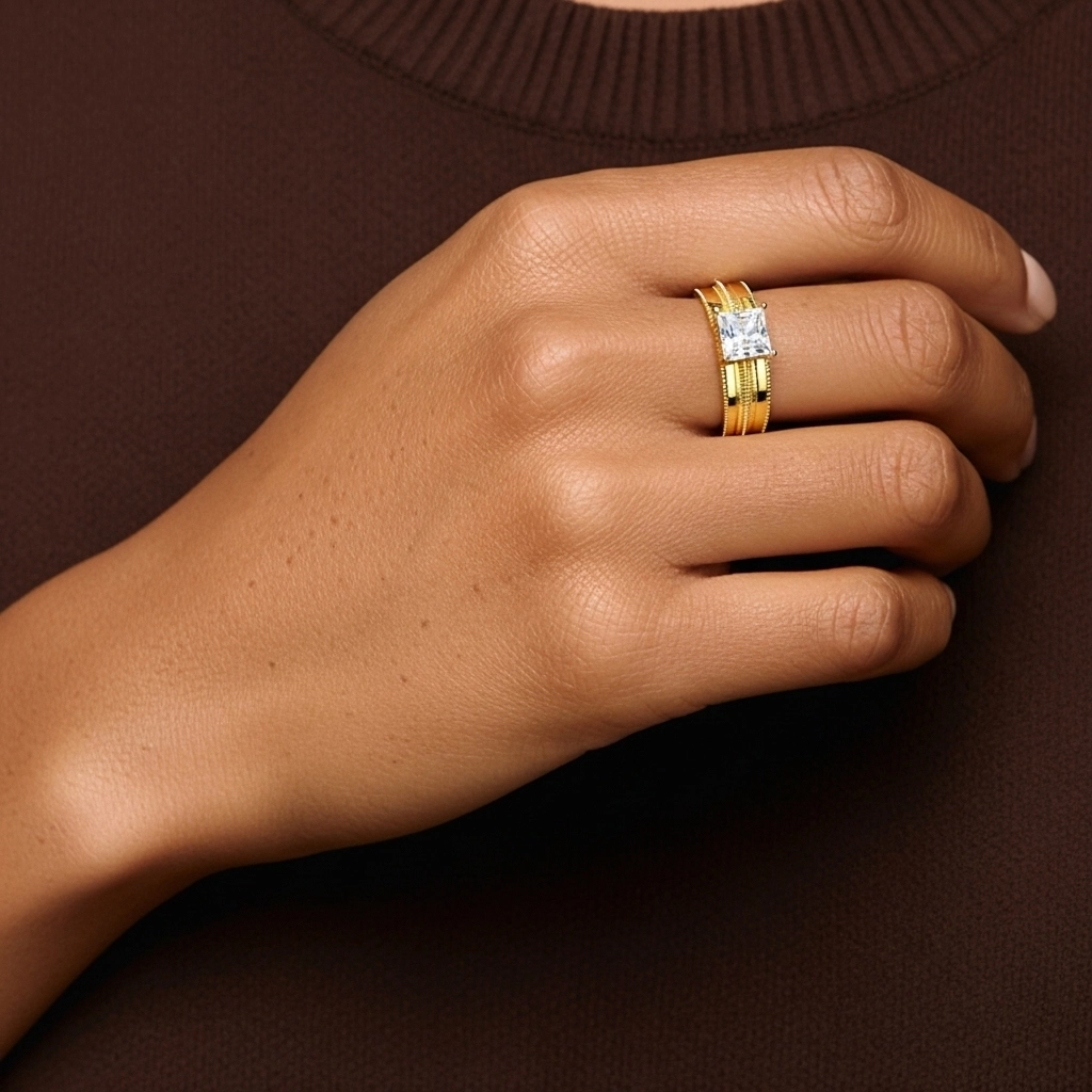 14K Gold Moissanite Bridal Set