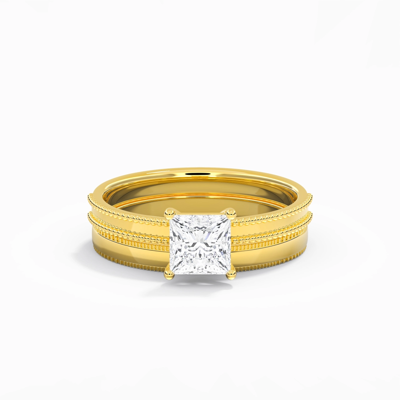 18K Gold Moissanite Bridal Set