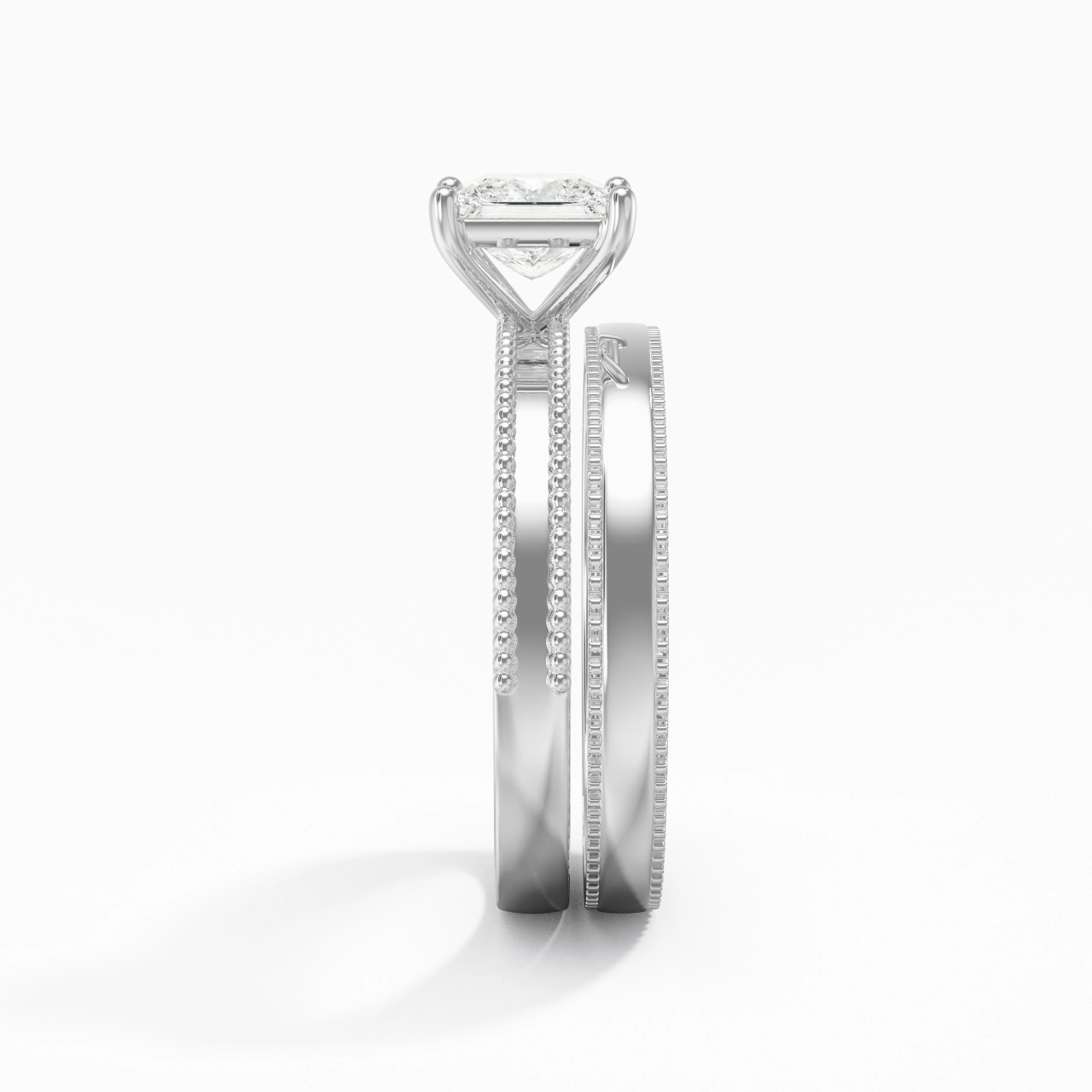 14K White Gold Moissanite Bridal Set