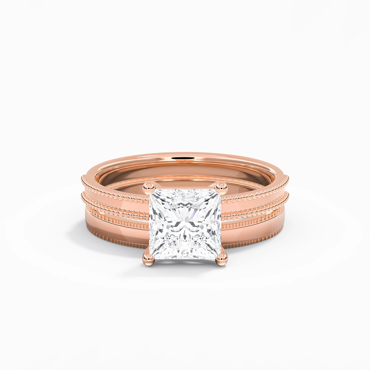 14K Rose Gold Moissanite Bridal Set