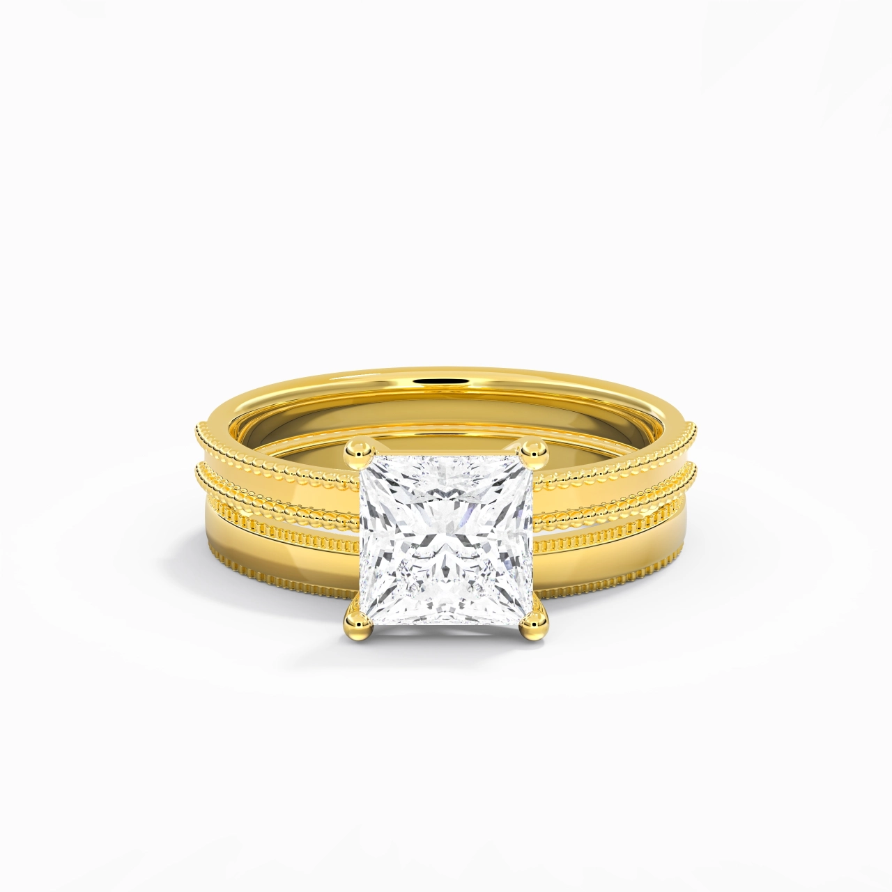 14K Gold Moissanite Bridal Set