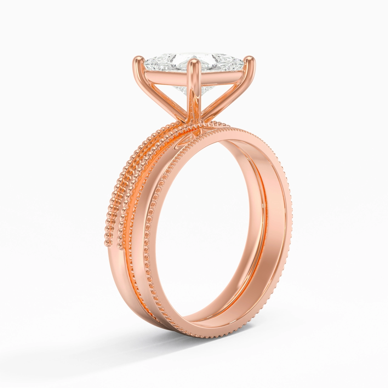 14K Rose Gold Moissanite Bridal Set