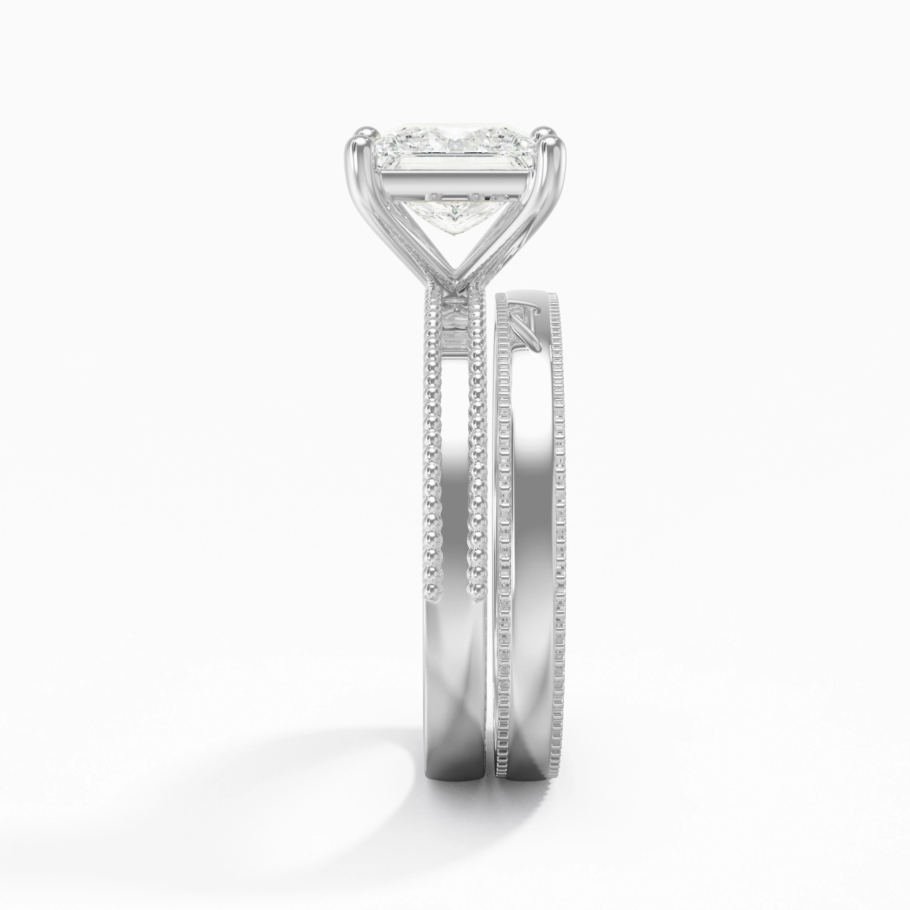 14K White Gold Moissanite Bridal Set