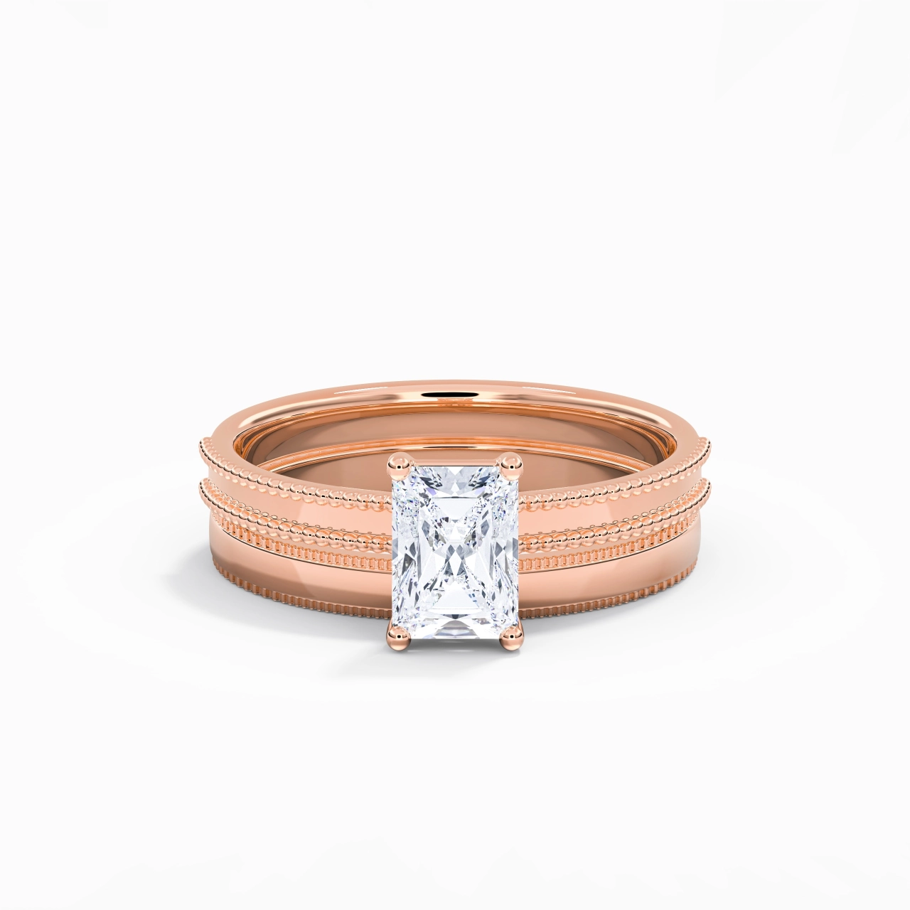 14K Rose Gold Moissanite Bridal Set
