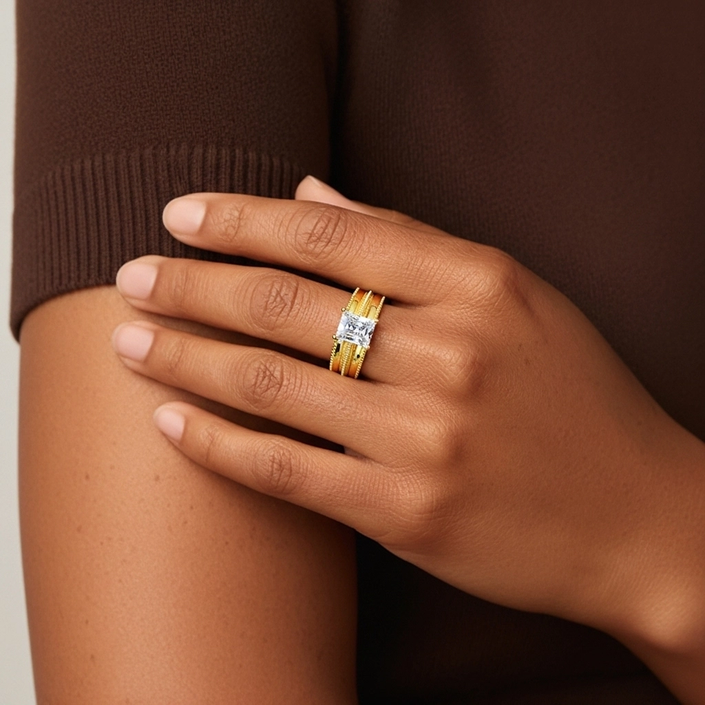 14K Gold Moissanite Bridal Set