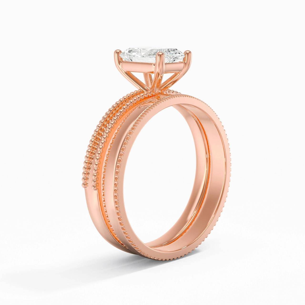 14K Rose Gold Moissanite Bridal Set