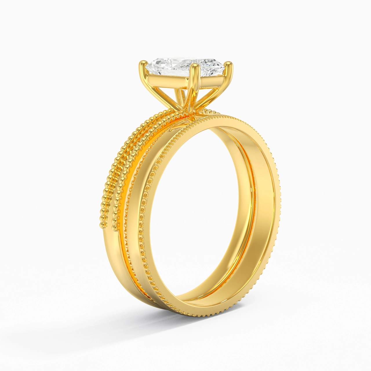 14K Gold Moissanite Bridal Set