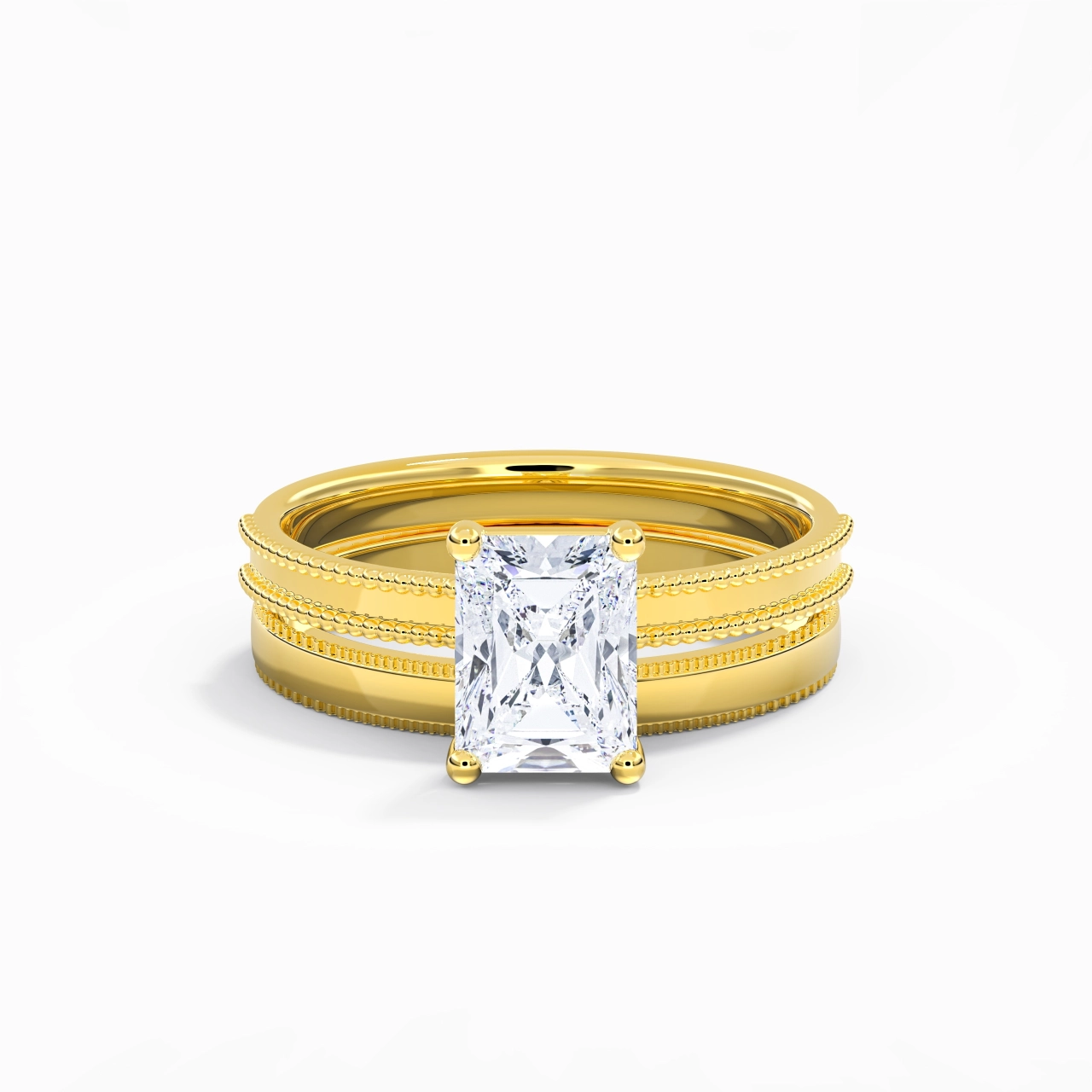 18K Gold Moissanite Bridal Set