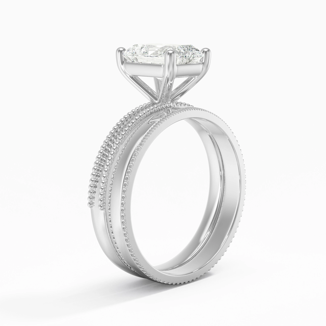 14K White Gold Moissanite Bridal Set