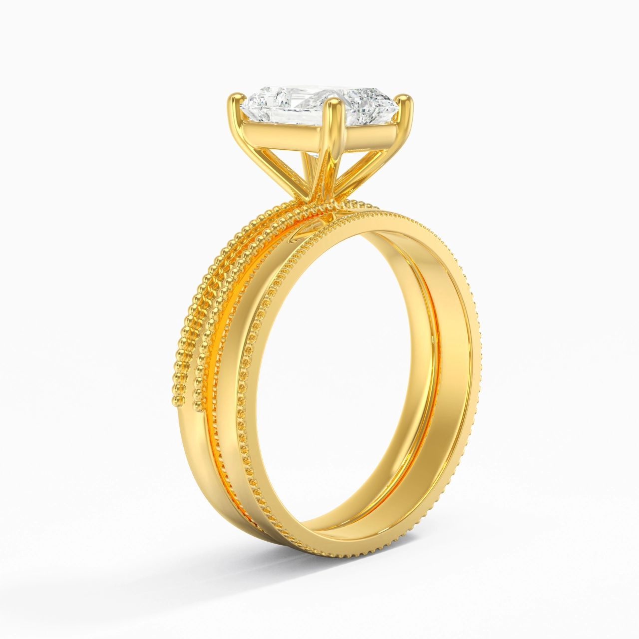 18K Gold Moissanite Bridal Set