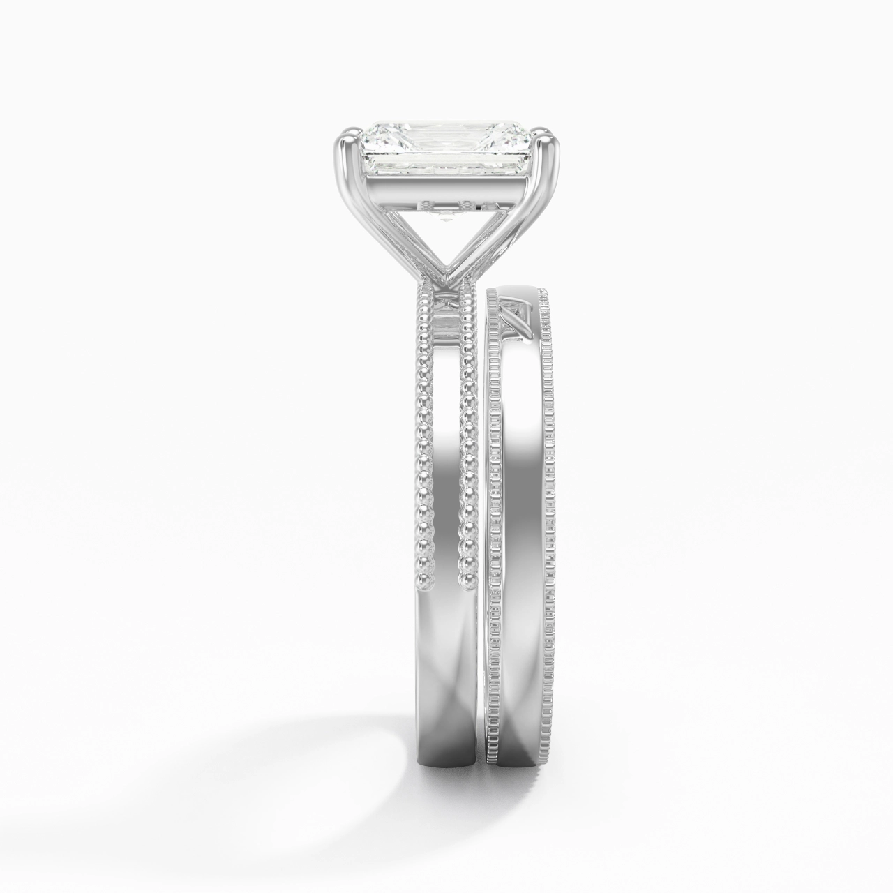 14K White Gold Moissanite Bridal Set