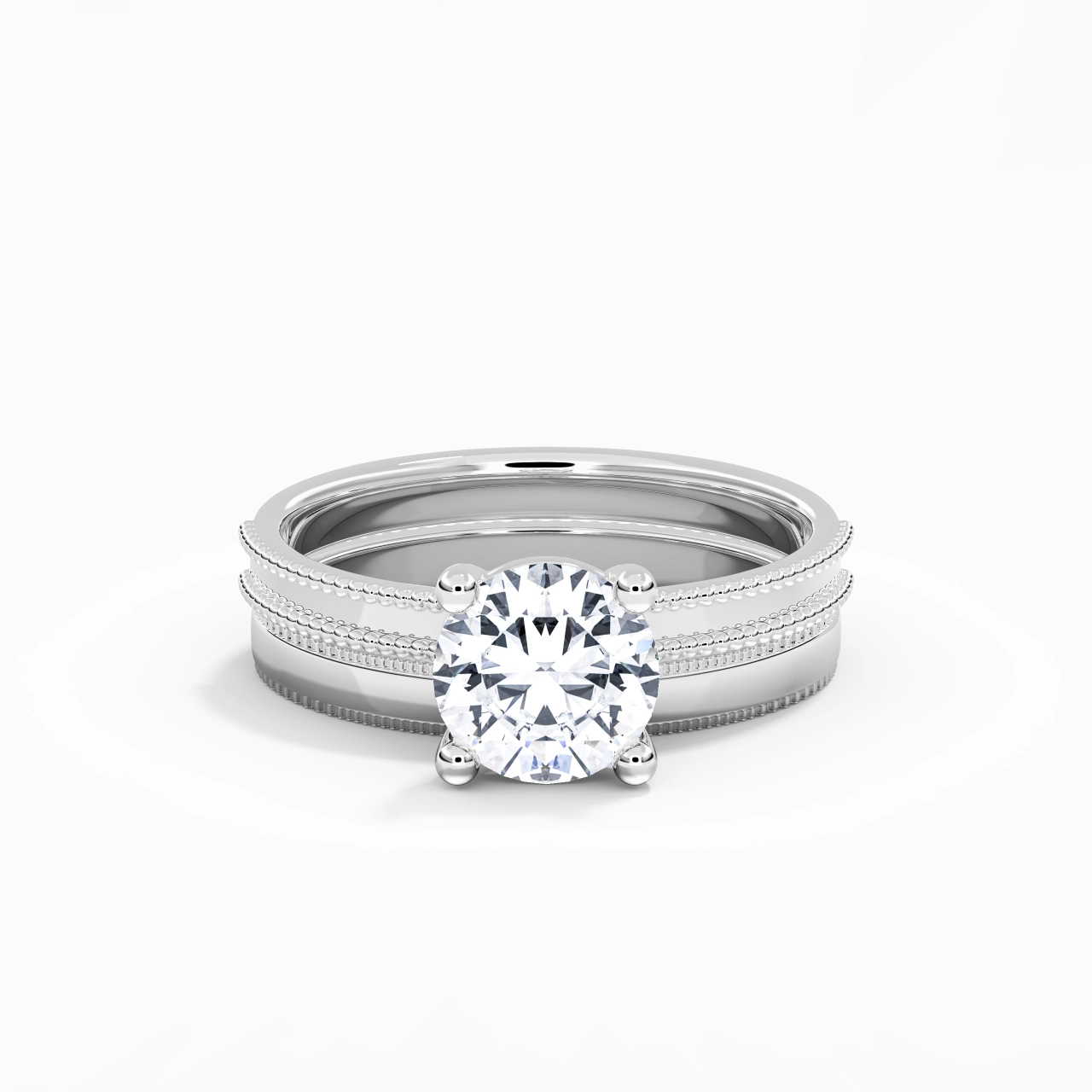 14K White Gold Moissanite Bridal Set