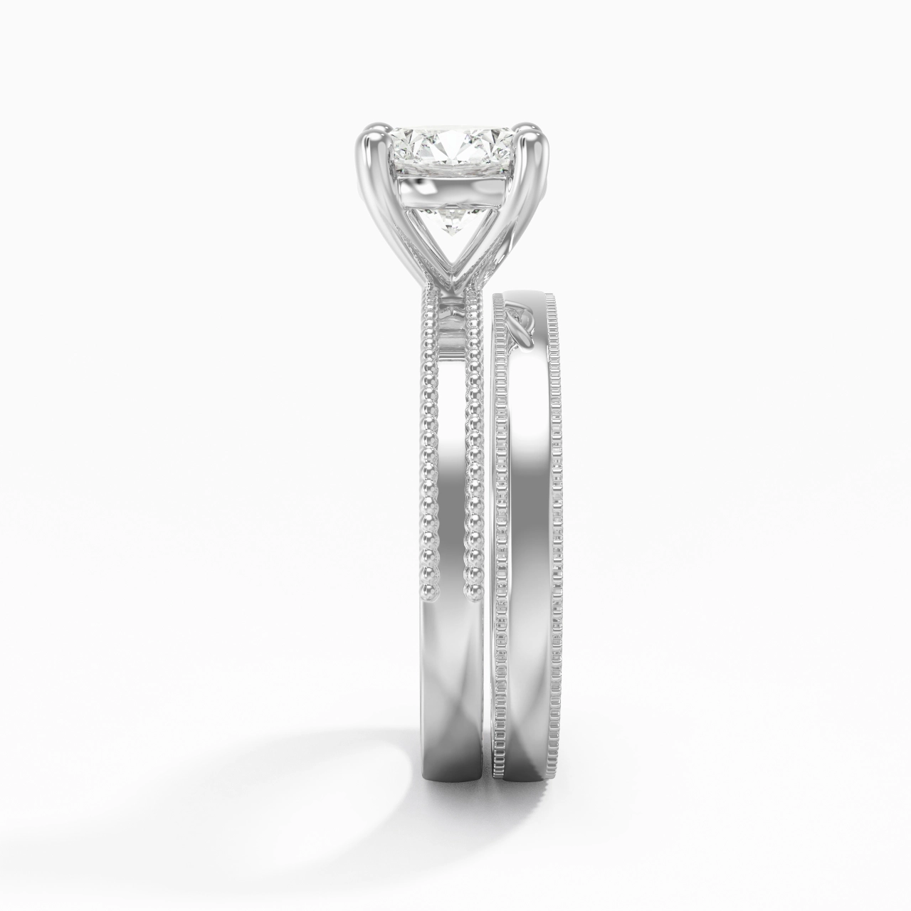 14K White Gold Moissanite Bridal Set