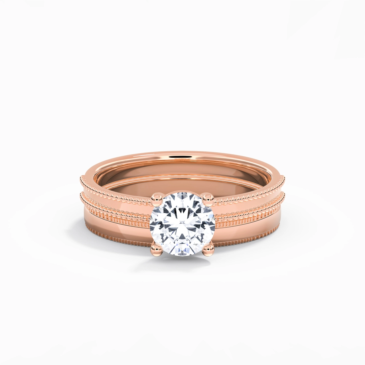 14K Rose Gold Moissanite Bridal Set
