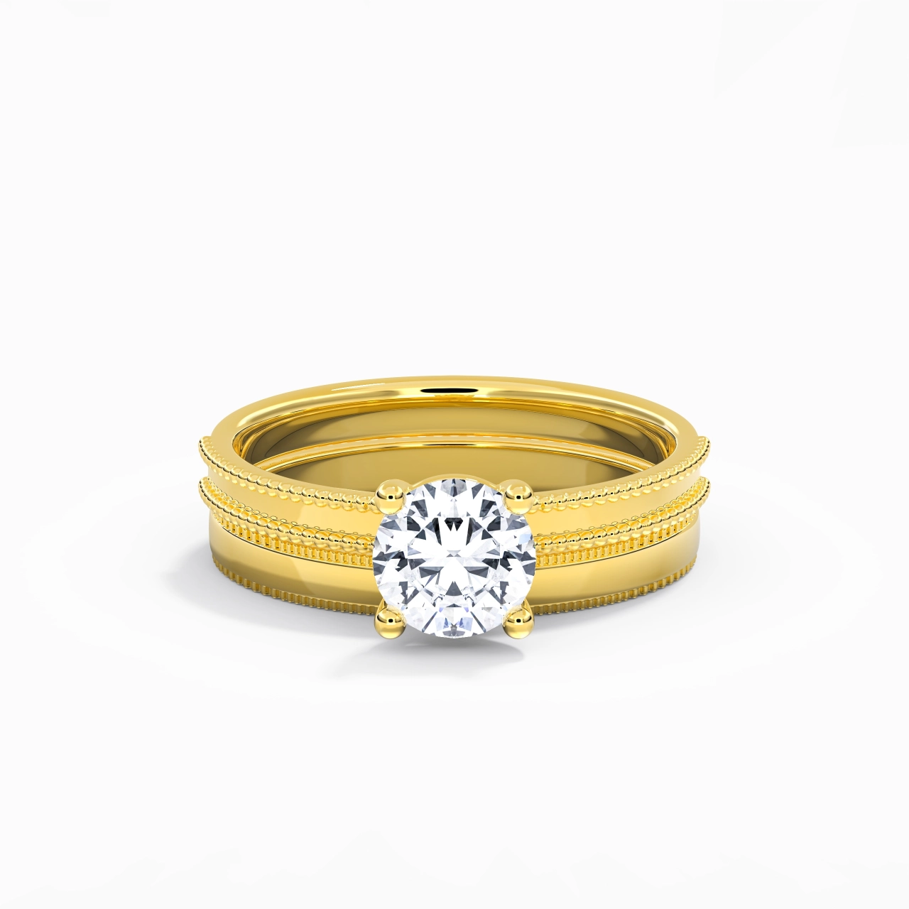 14K Gold Moissanite Bridal Set