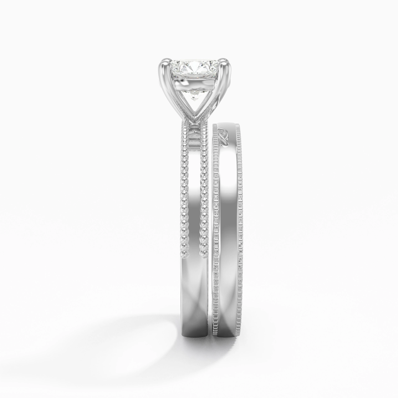 14K White Gold Moissanite Bridal Set