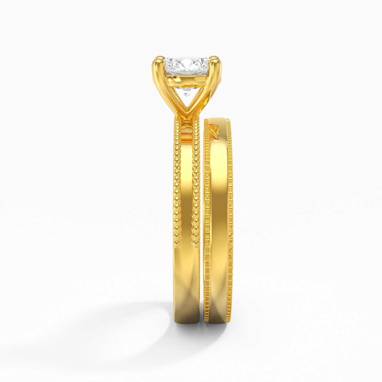 14K Gold Moissanite Bridal Set