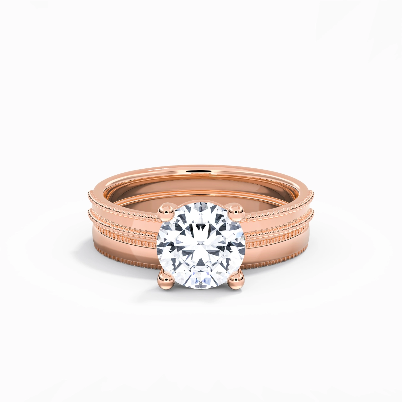 14K Rose Gold Moissanite Bridal Set
