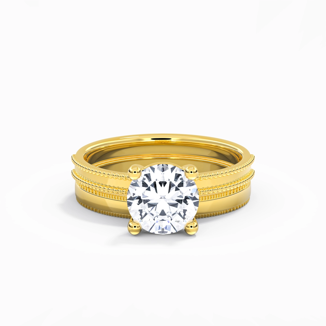 14K Gold Moissanite Bridal Set