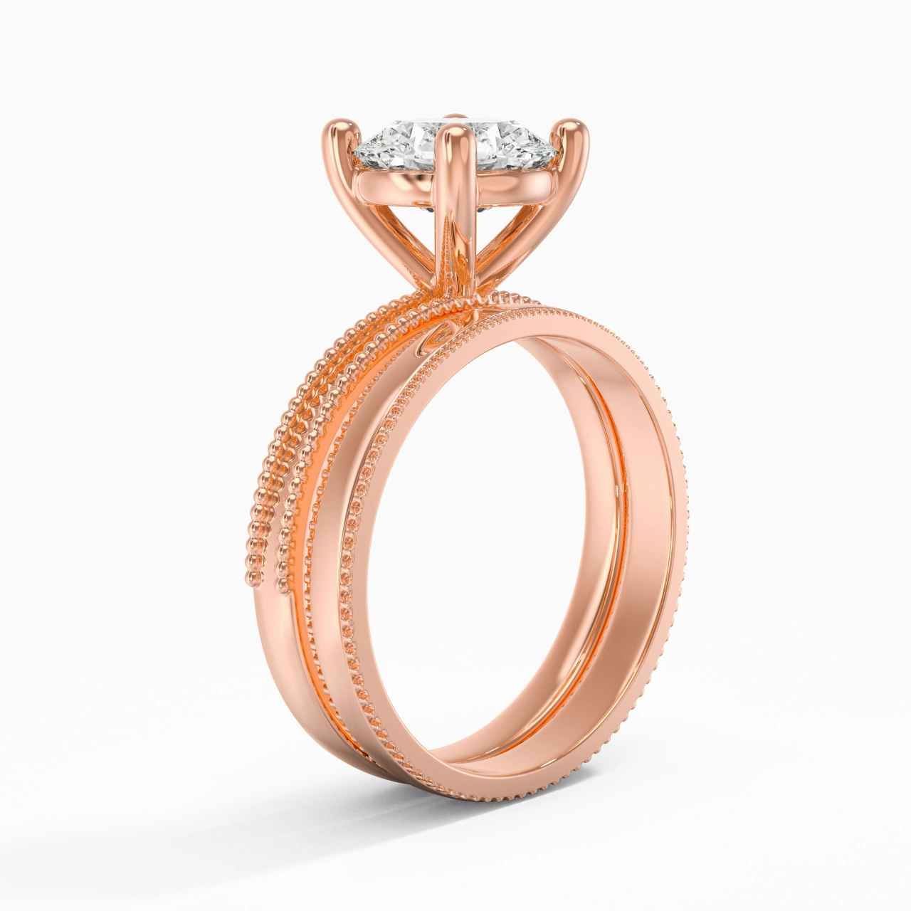 14K Rose Gold Moissanite Bridal Set