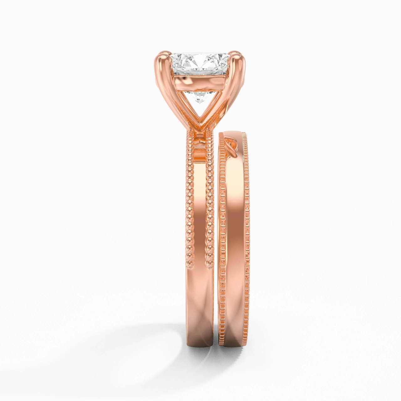 14K Rose Gold Moissanite Bridal Set
