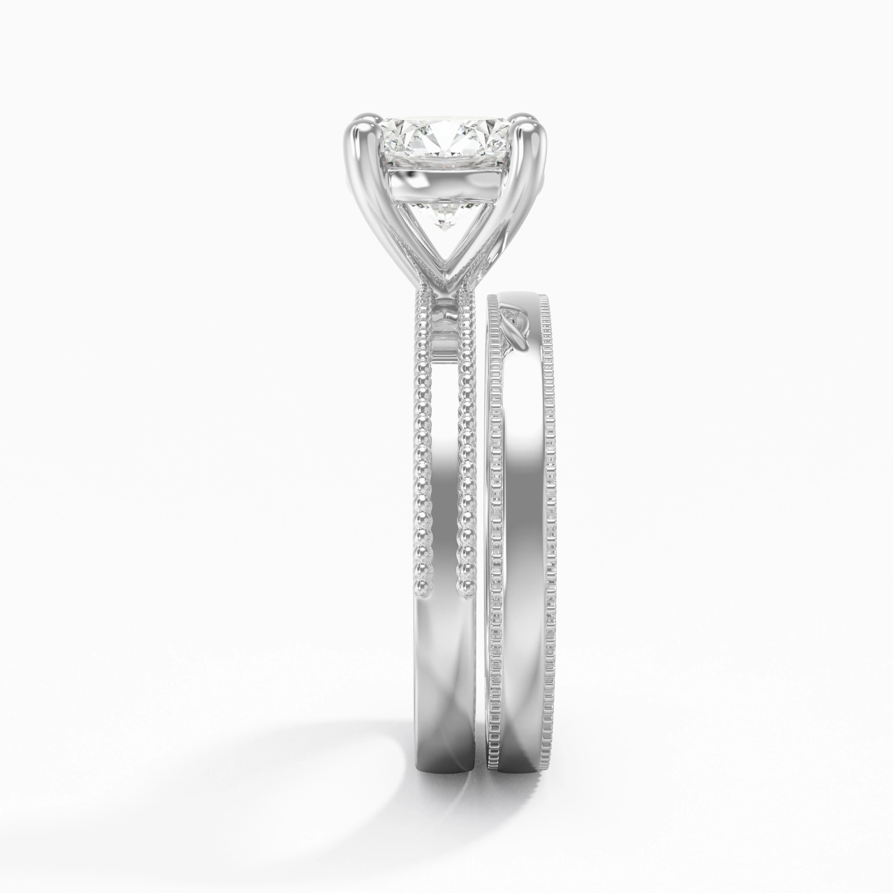 14K White Gold Moissanite Bridal Set