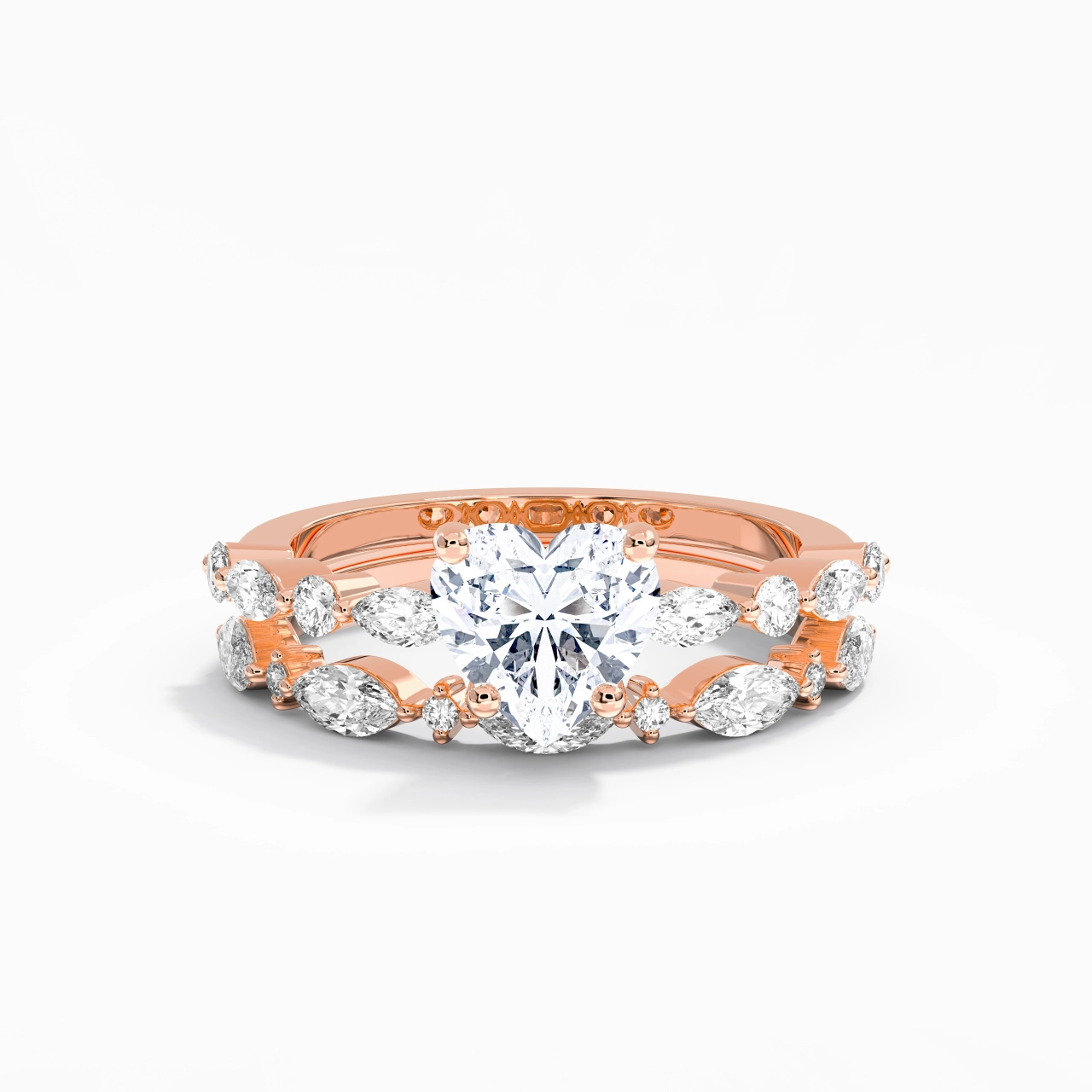White Moissanite Wedding Ring Set