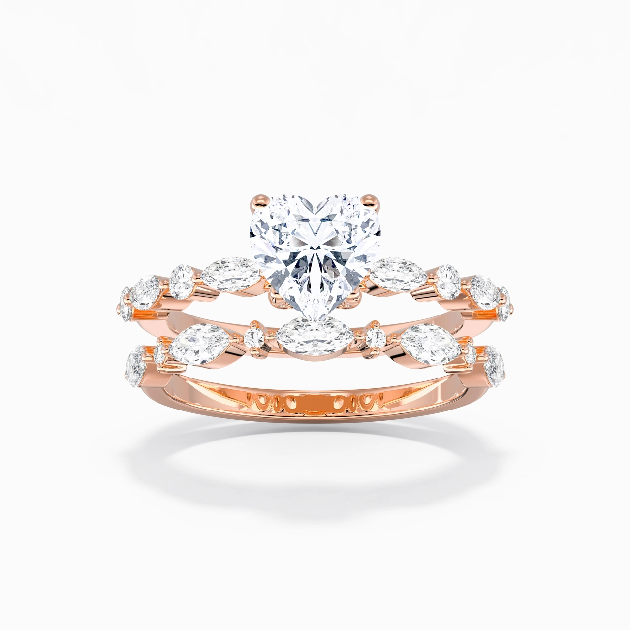 White Moissanite Wedding Ring Set