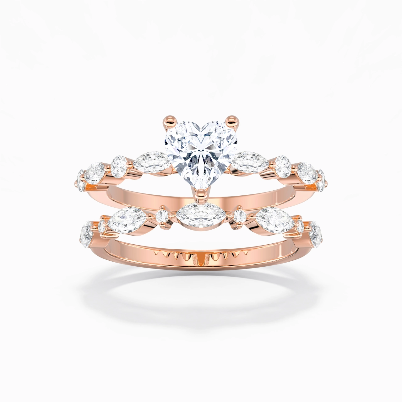 White Moissanite Wedding Ring Set